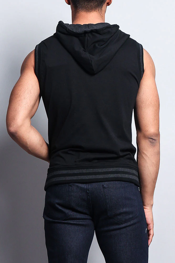 Lightweight Sleeveless Contrast Hoodie - Image 13