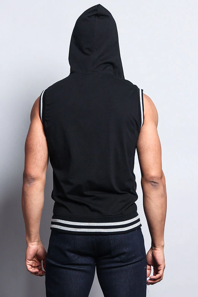 Lightweight Sleeveless Contrast Hoodie - Image 21
