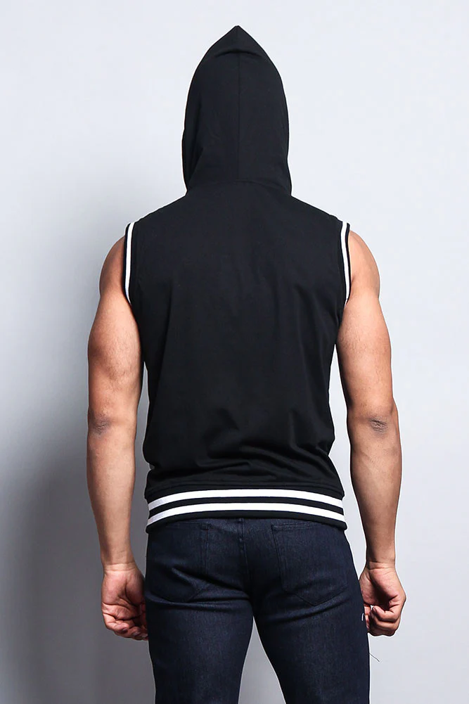 Lightweight Sleeveless Contrast Hoodie - Image 27