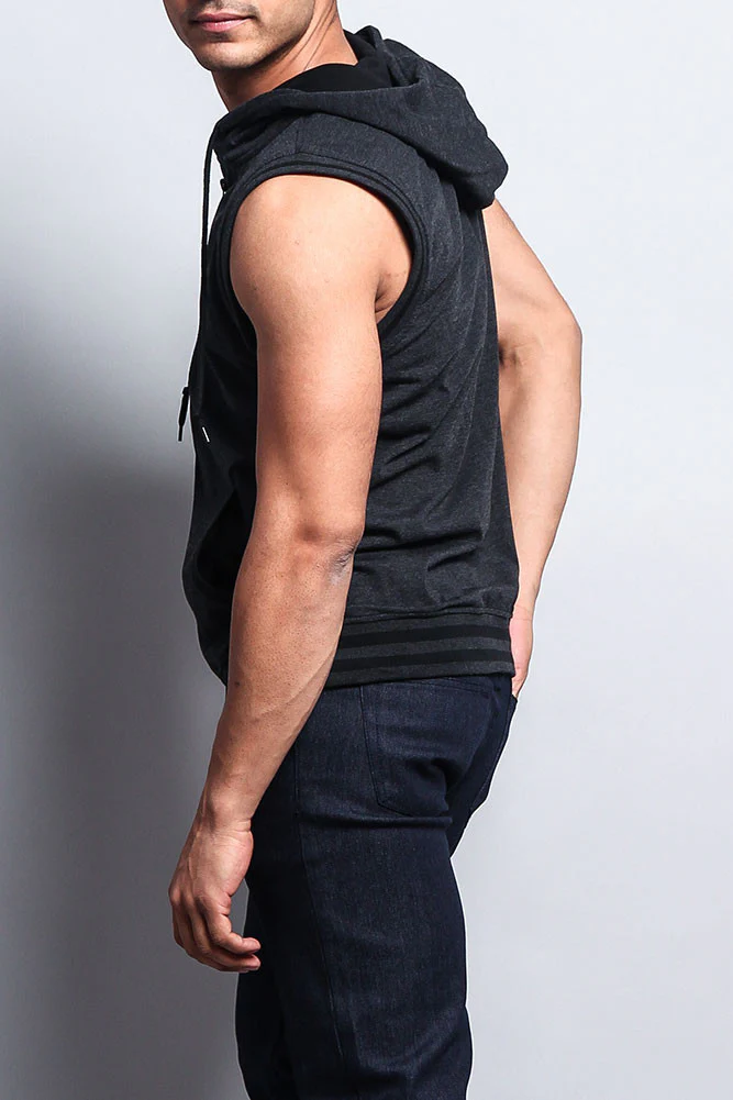 Lightweight Sleeveless Contrast Hoodie - Image 32