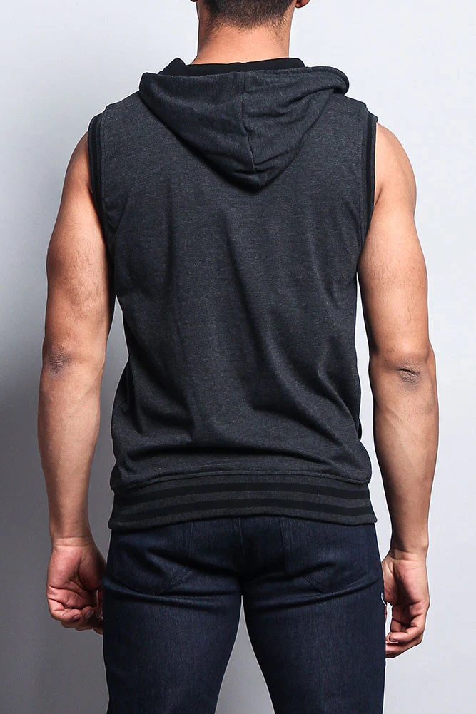 Lightweight Sleeveless Contrast Hoodie - Image 33