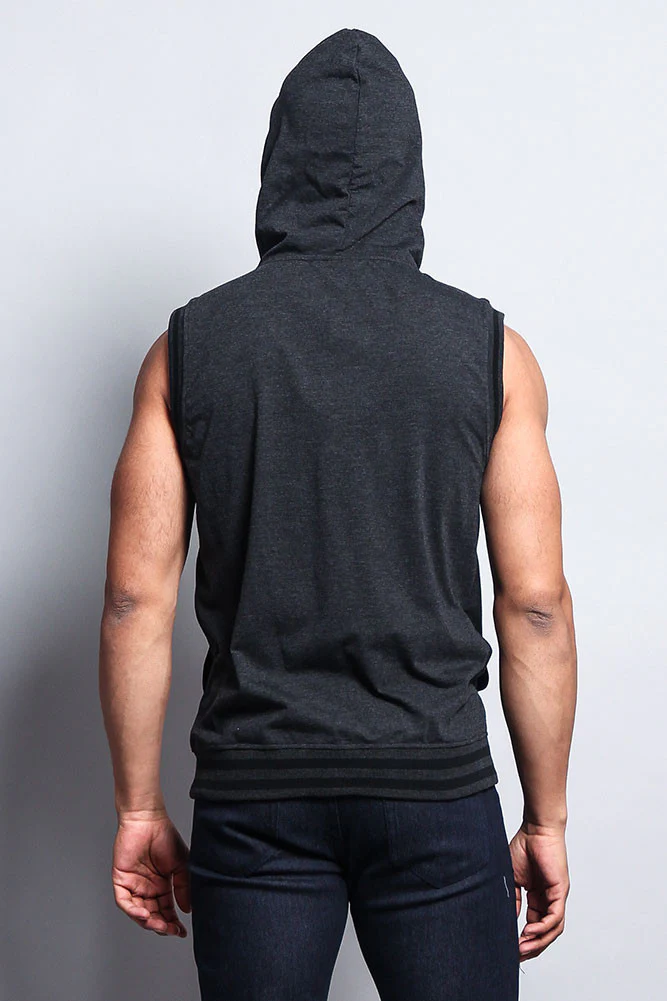 Lightweight Sleeveless Contrast Hoodie - Image 34