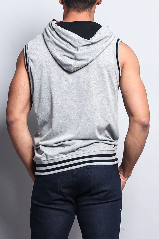 Lightweight Sleeveless Contrast Hoodie - Image 40