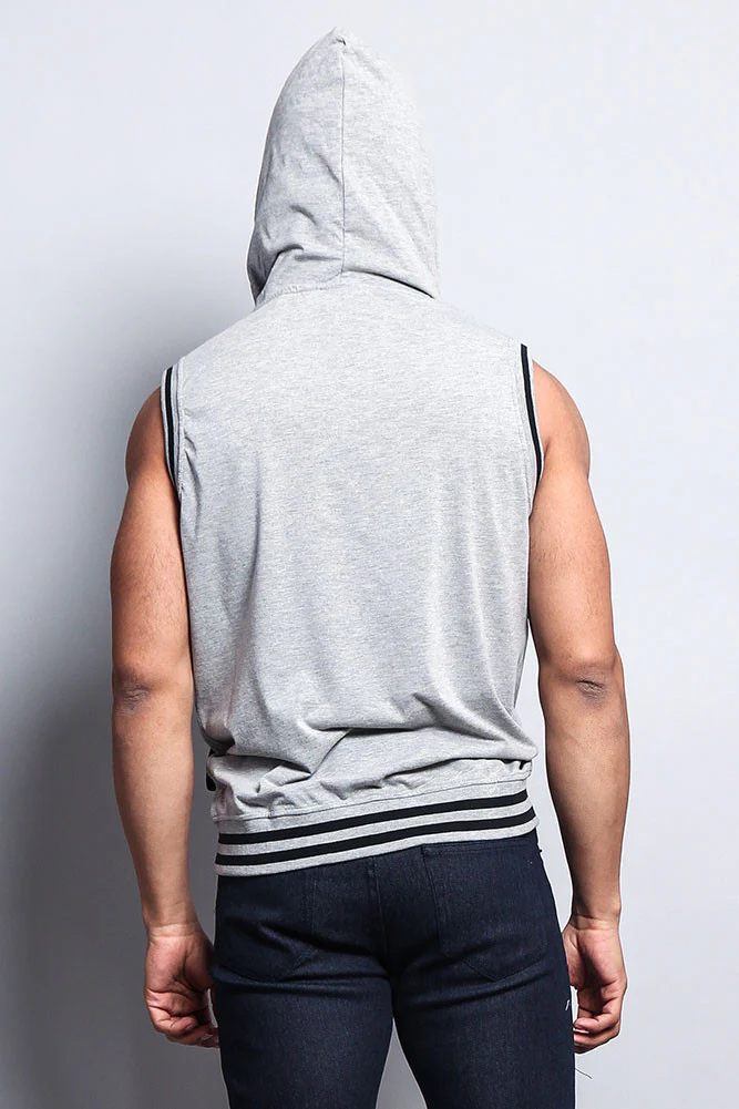 Lightweight Sleeveless Contrast Hoodie - Image 41