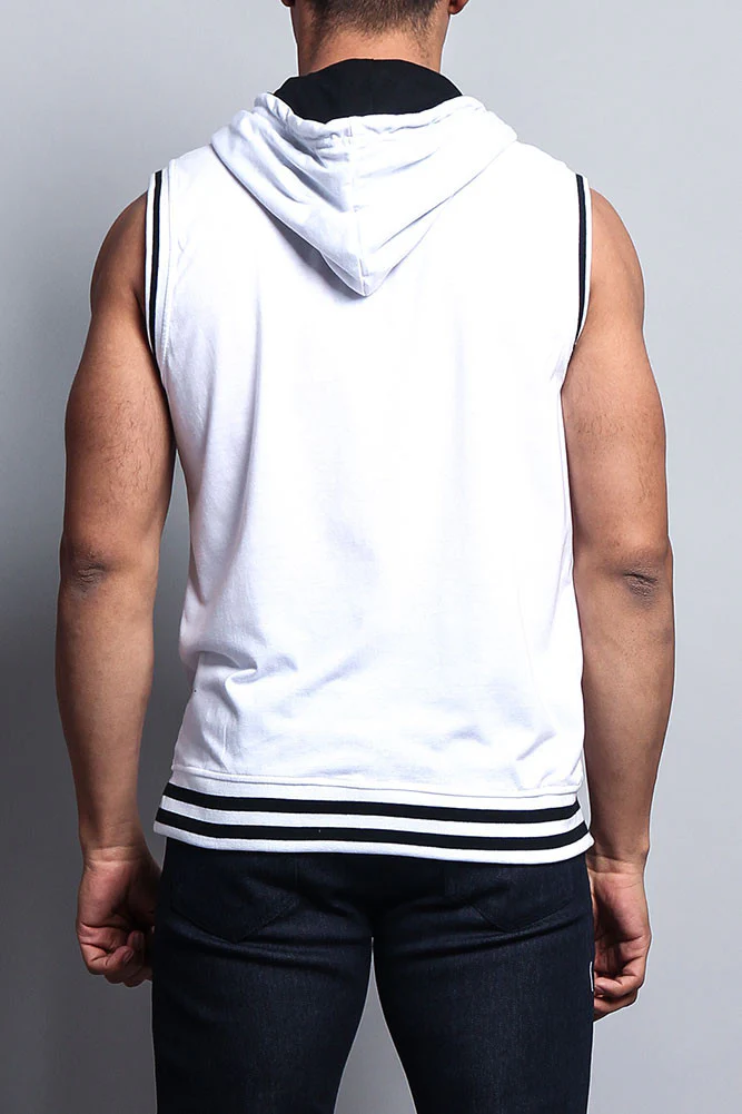 Lightweight Sleeveless Contrast Hoodie - Image 46