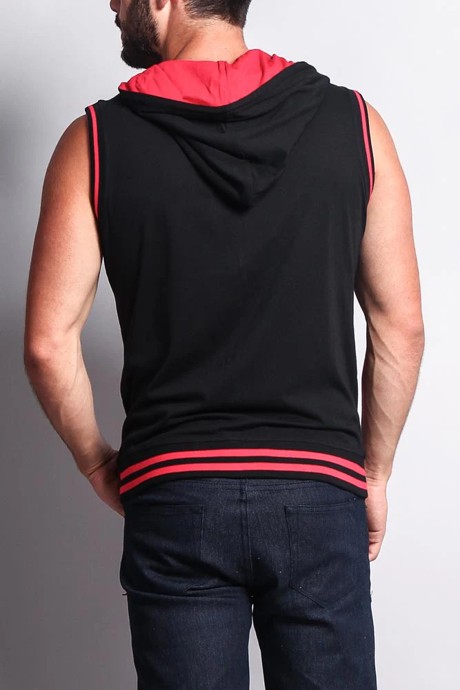 Lightweight Sleeveless Contrast Hoodie - Image 52