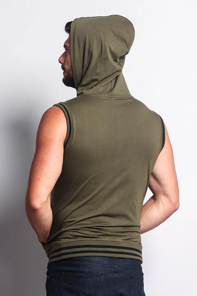 Lightweight Sleeveless Contrast Hoodie - Image 62