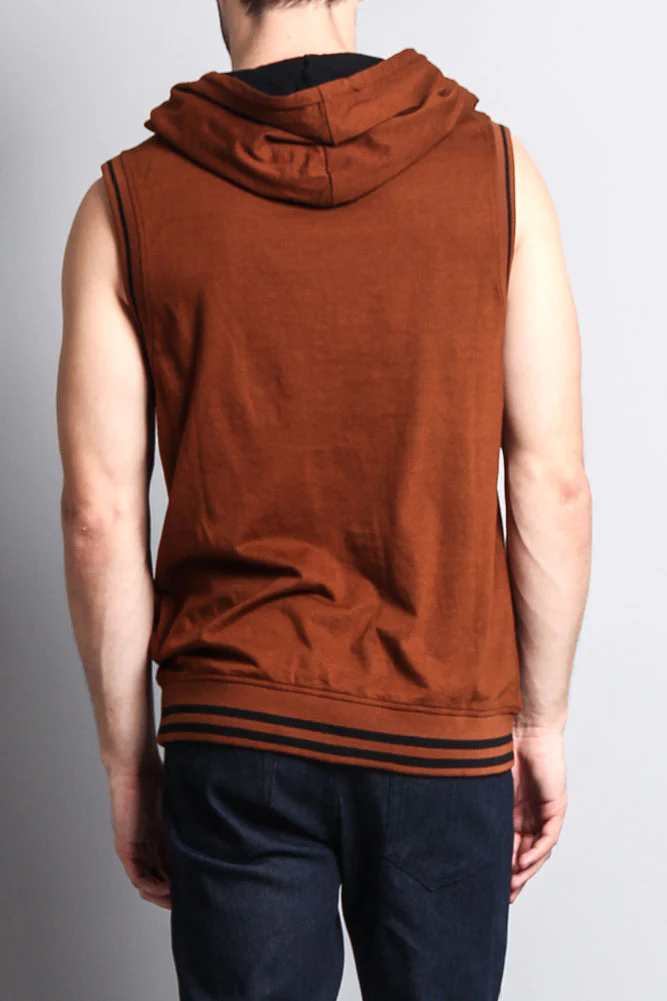 Lightweight Sleeveless Contrast Hoodie - Image 67