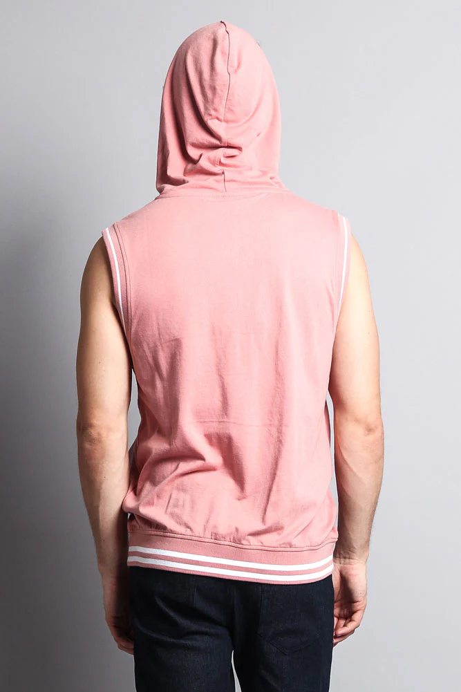 Lightweight Sleeveless Contrast Hoodie - Image 77