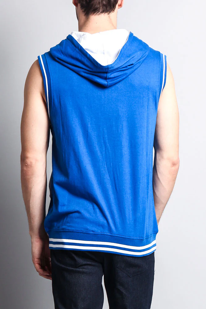 Lightweight Sleeveless Contrast Hoodie - Image 81