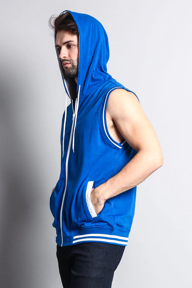 Lightweight Sleeveless Contrast Hoodie - Image 83