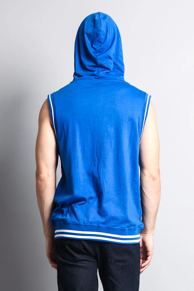 Lightweight Sleeveless Contrast Hoodie - Image 84