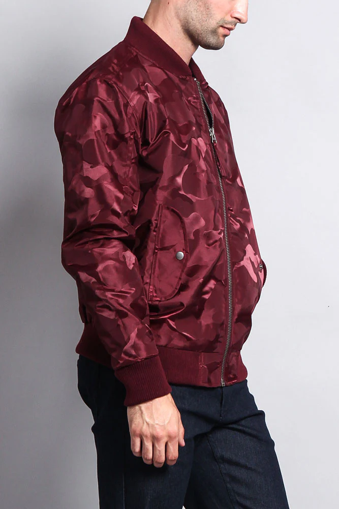 Lightweight Tonal Camo Bomber Flight Jacket - Image 11