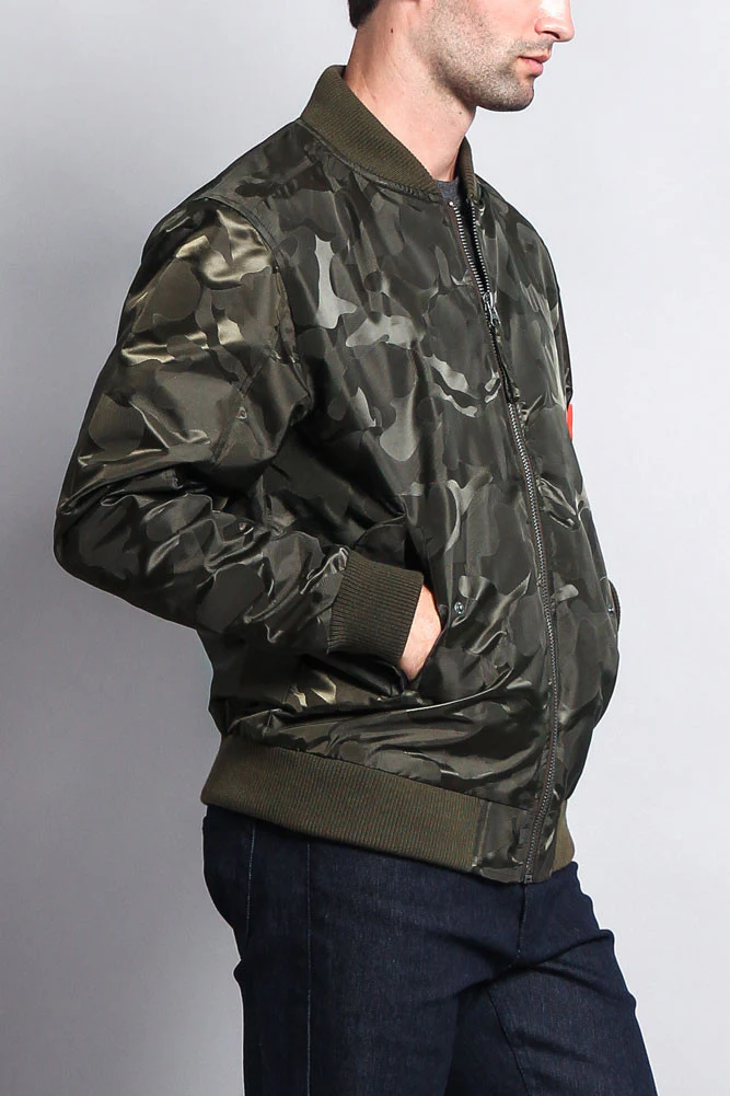 Lightweight Tonal Camo Bomber Flight Jacket - Image 16