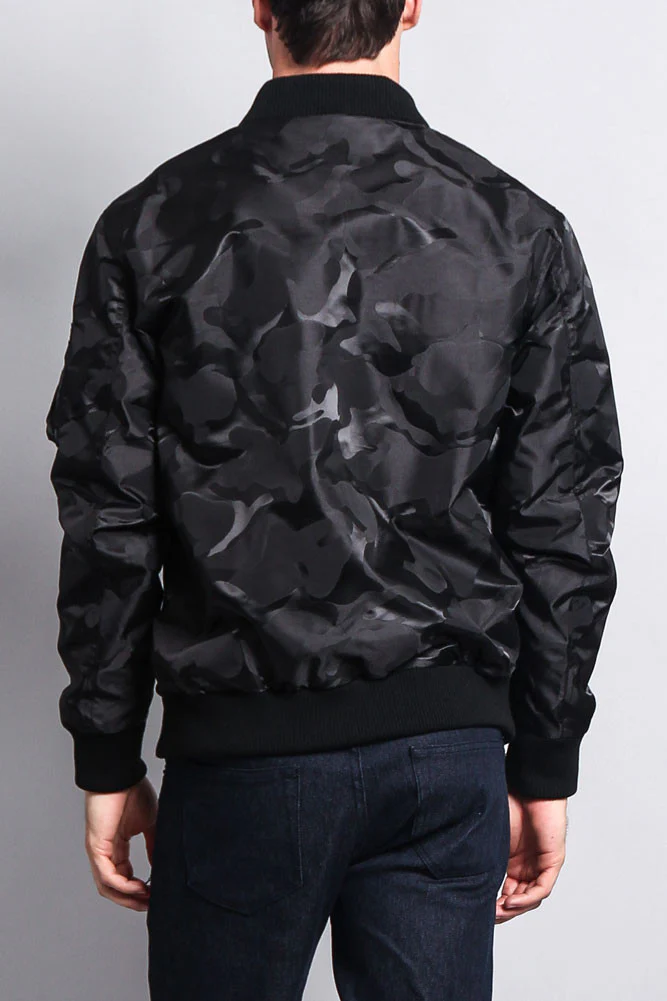 Lightweight Tonal Camo Bomber Flight Jacket - Image 4