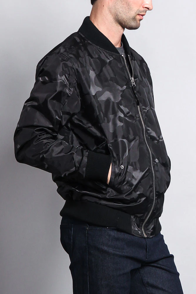 Lightweight Tonal Camo Bomber Flight Jacket - Image 5