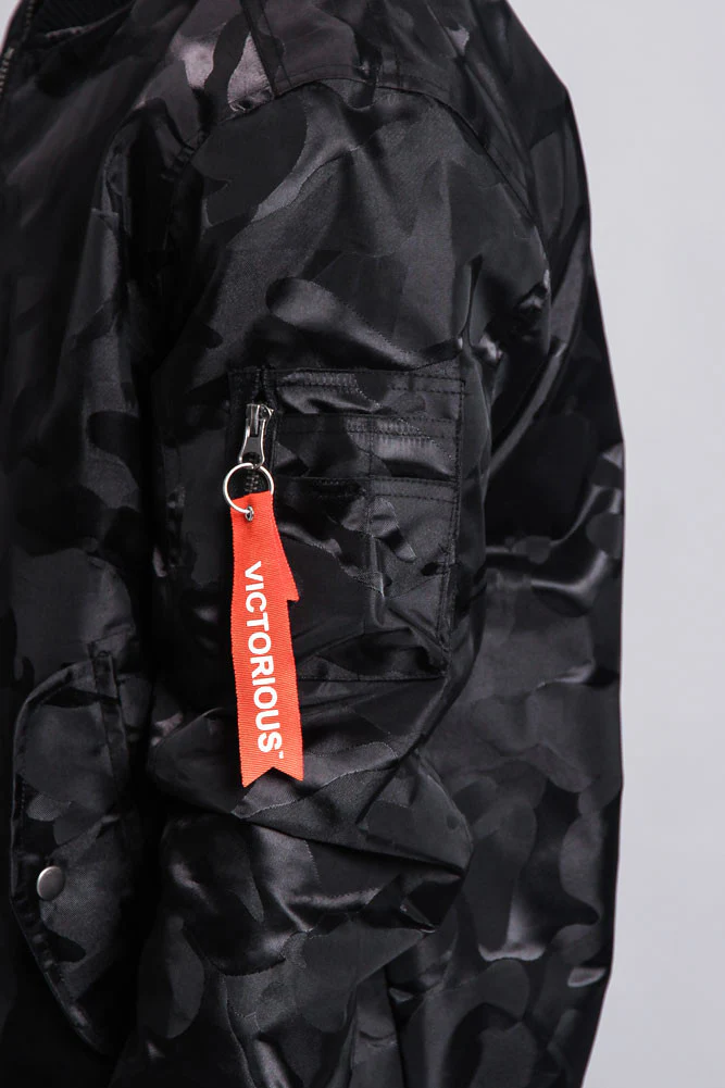 Lightweight Tonal Camo Bomber Flight Jacket - Image 7