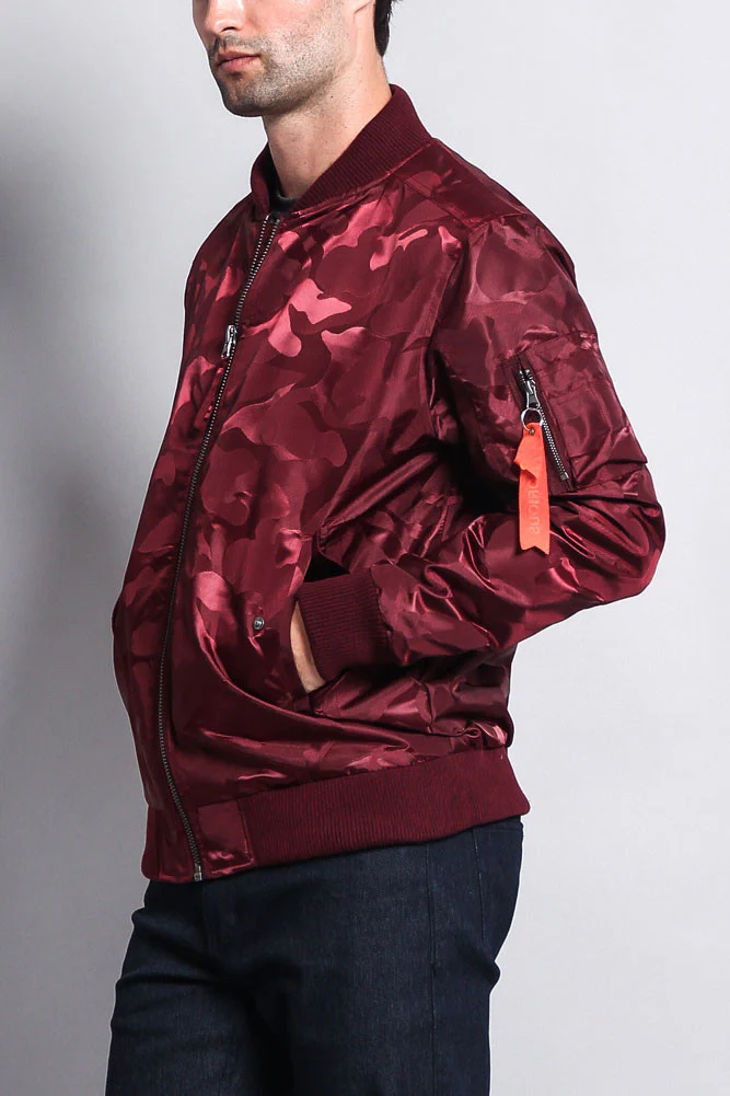 Lightweight Tonal Camo Bomber Flight Jacket - Image 9