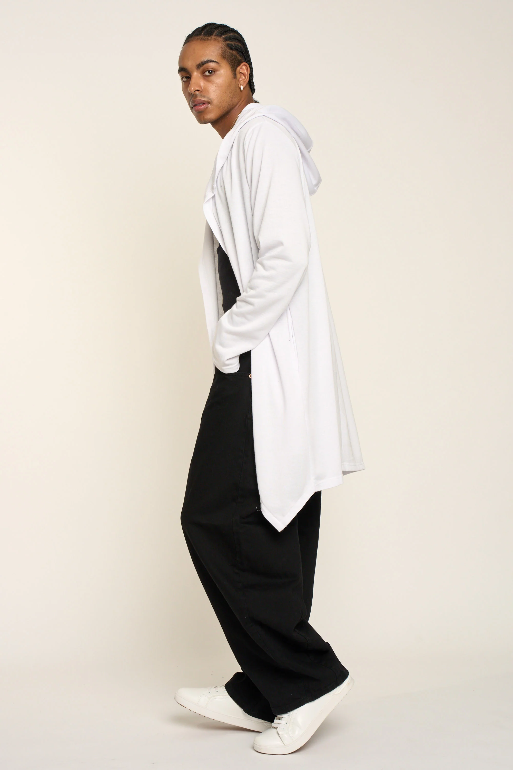 Long Length Drape Cape Cardigan Hoodie - Image 12
