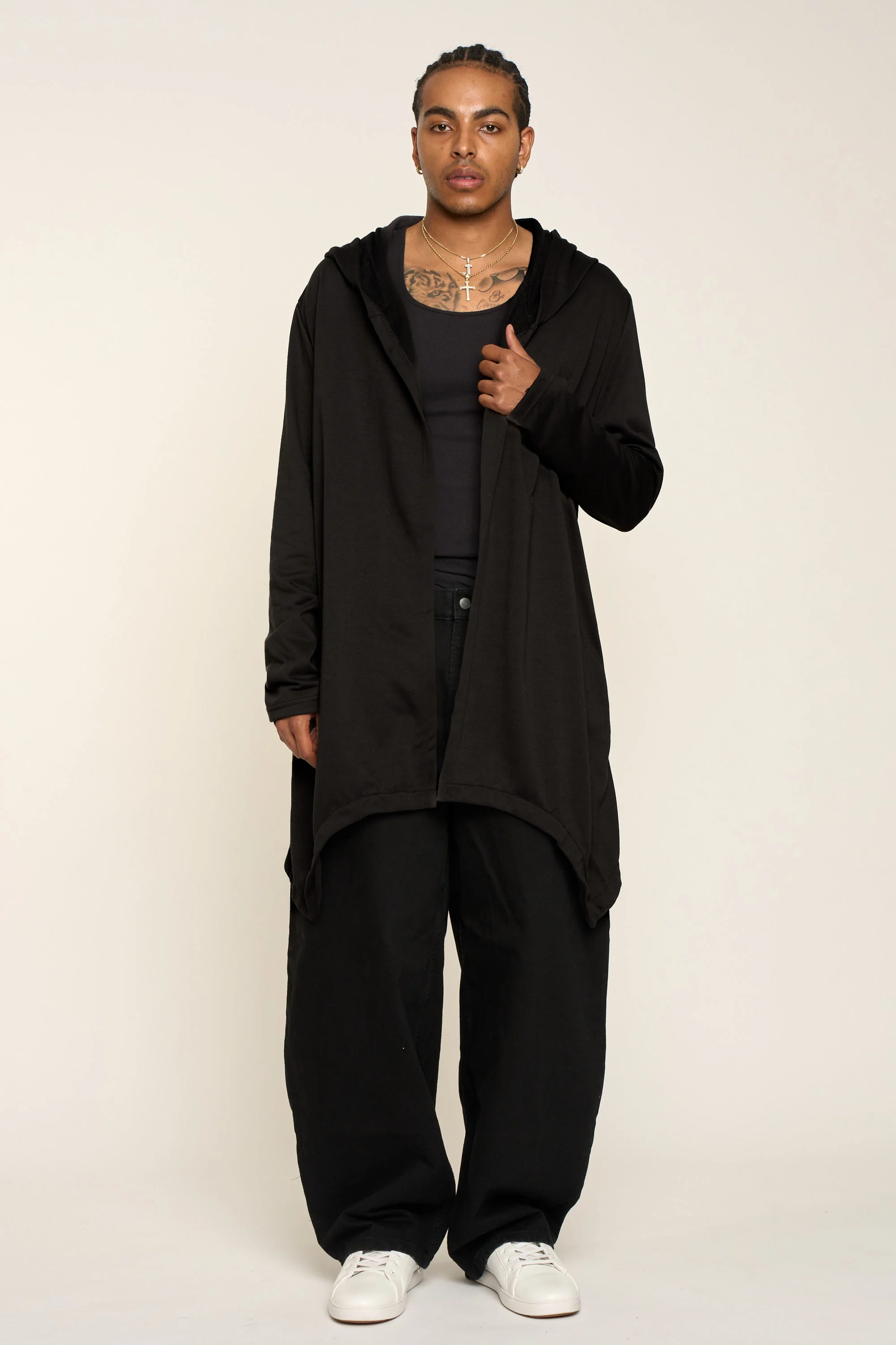 Long Length Drape Cape Cardigan Hoodie - Image 24
