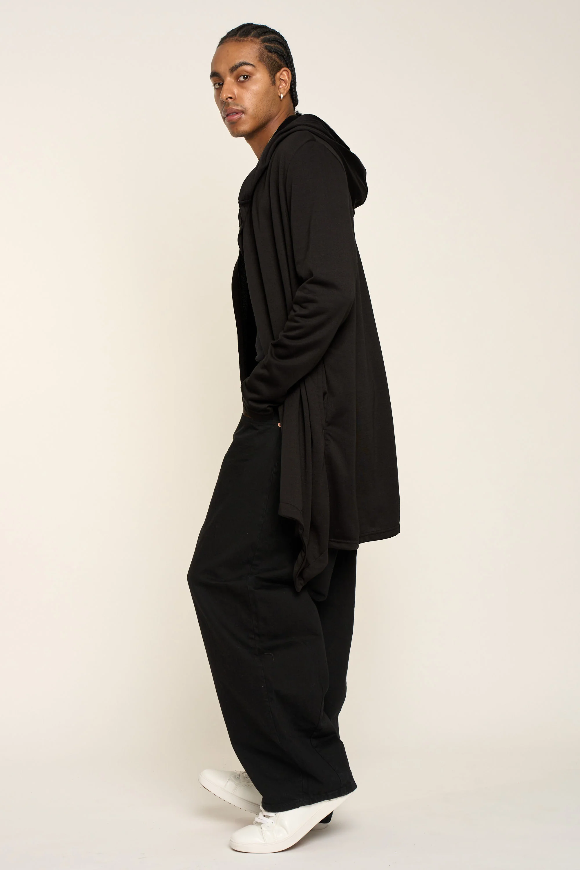 Long Length Drape Cape Cardigan Hoodie - Image 27