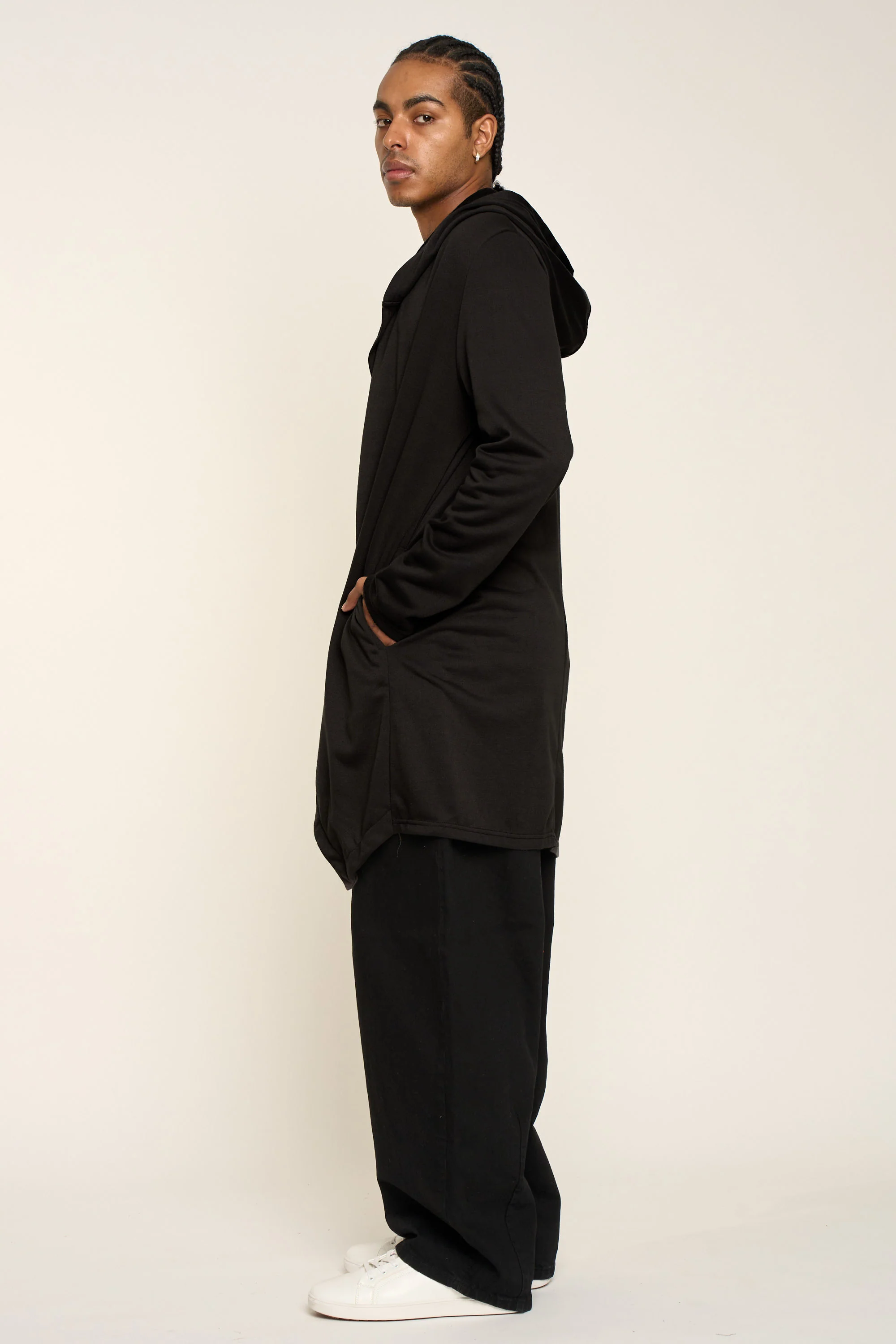 Long Length Drape Cape Cardigan Hoodie - Image 28