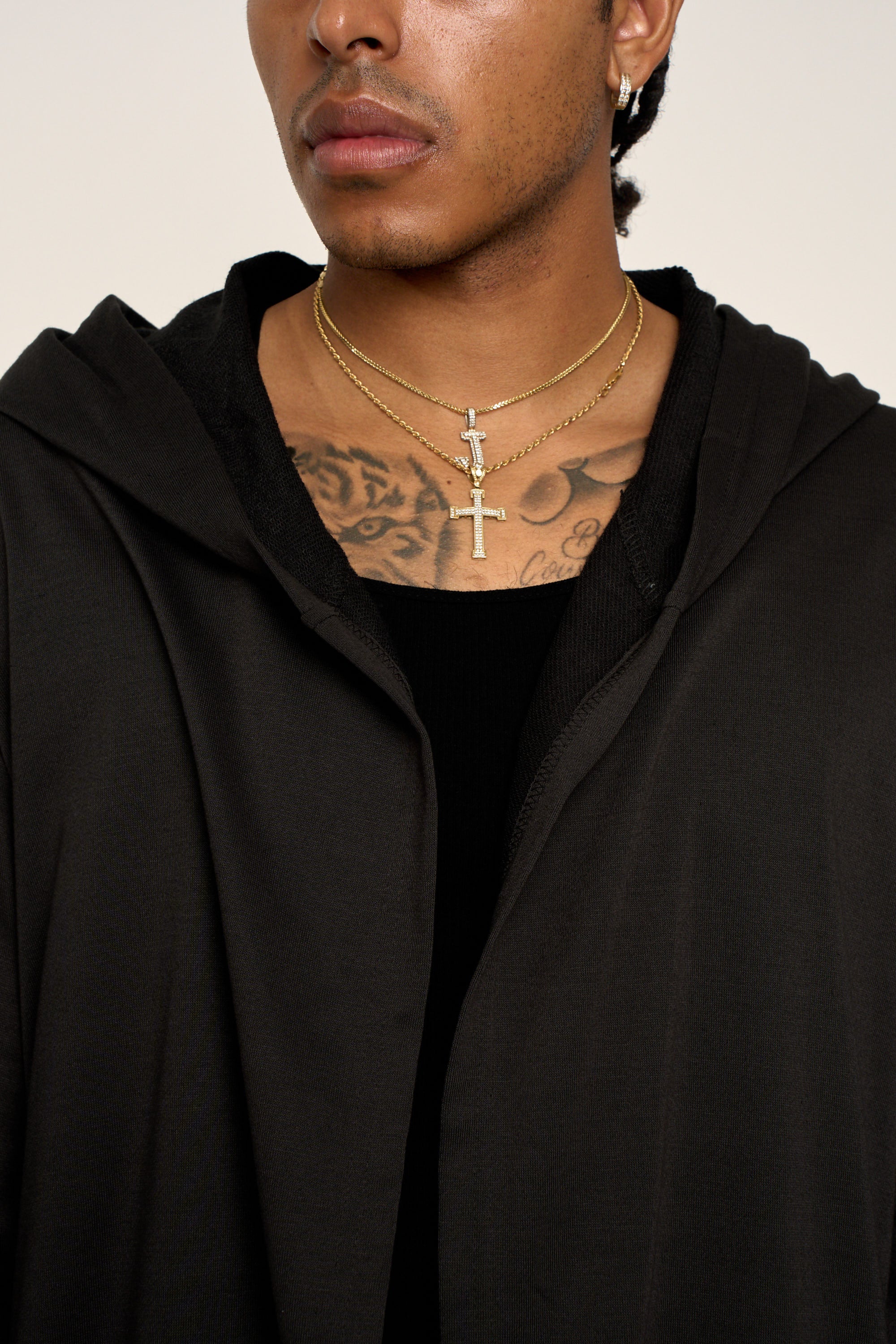Long Length Drape Cape Cardigan Hoodie - Image 30