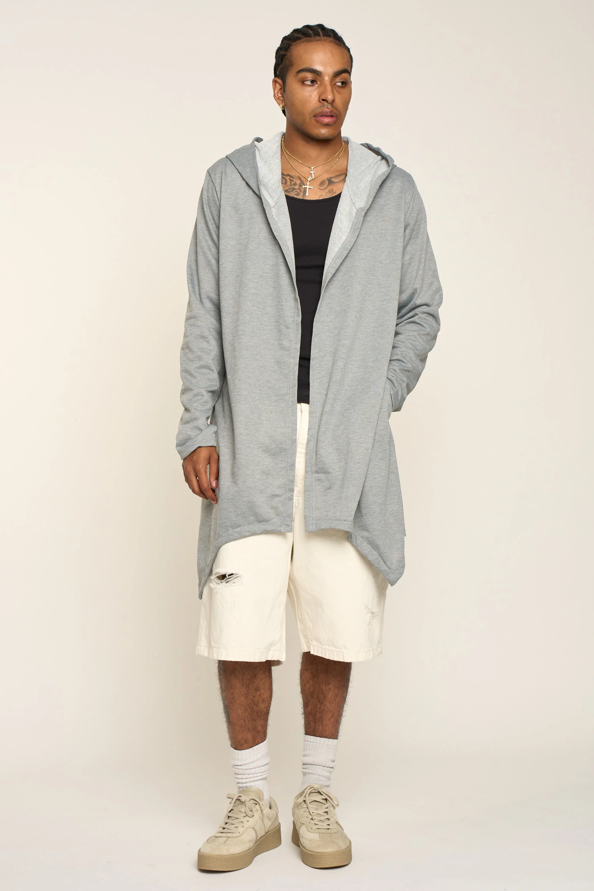Long Length Drape Cape Cardigan Hoodie - Image 33