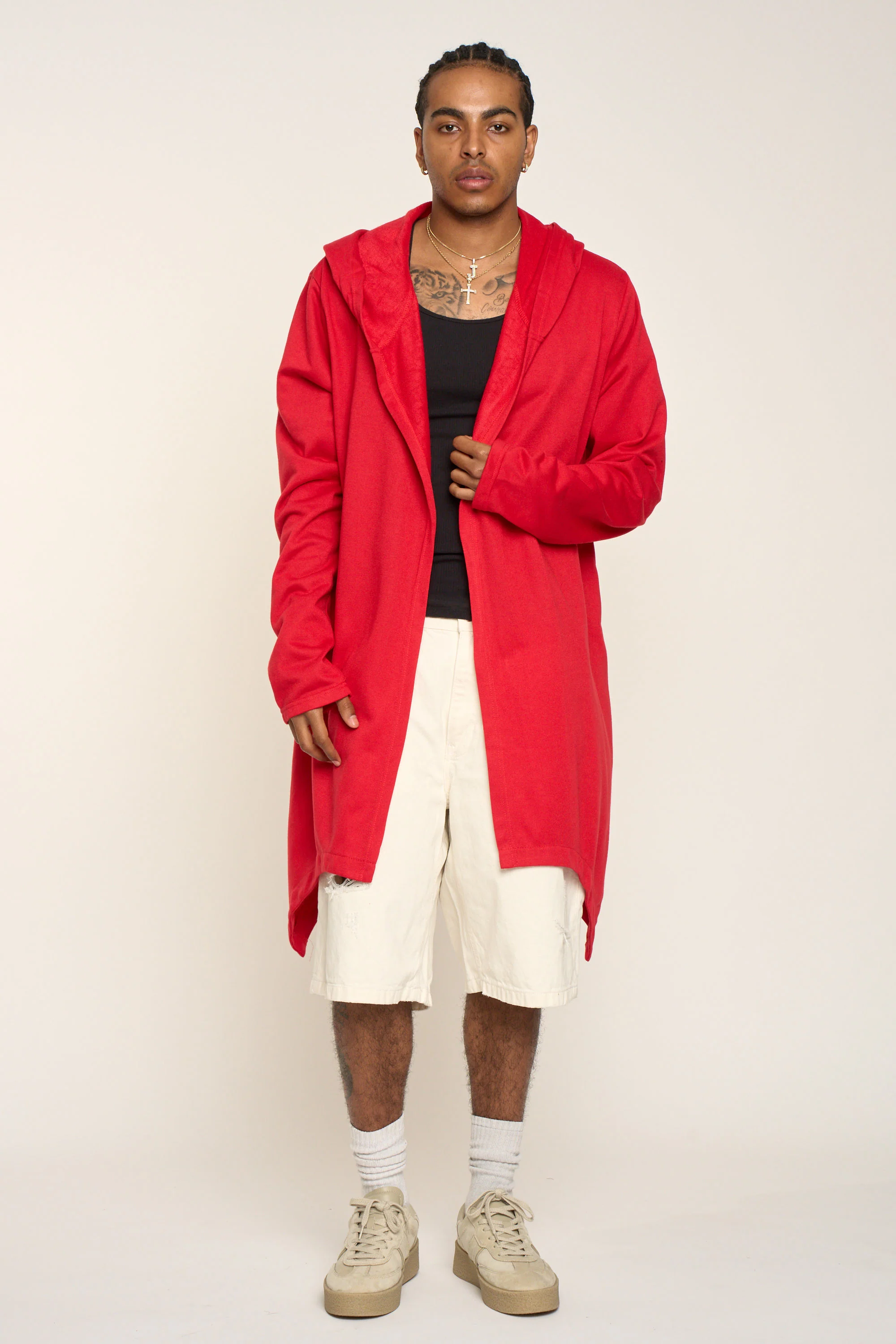 Long Length Drape Cape Cardigan Hoodie - Image 50