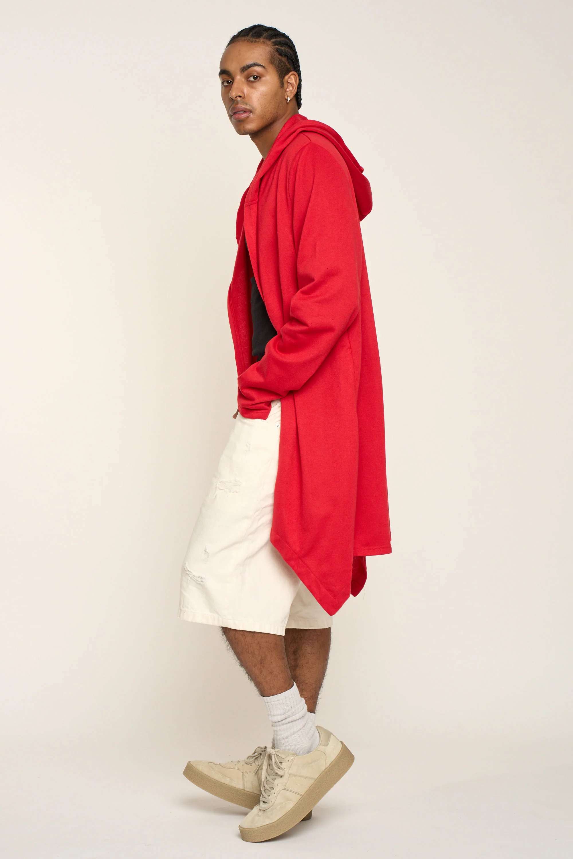 Long Length Drape Cape Cardigan Hoodie - Image 51