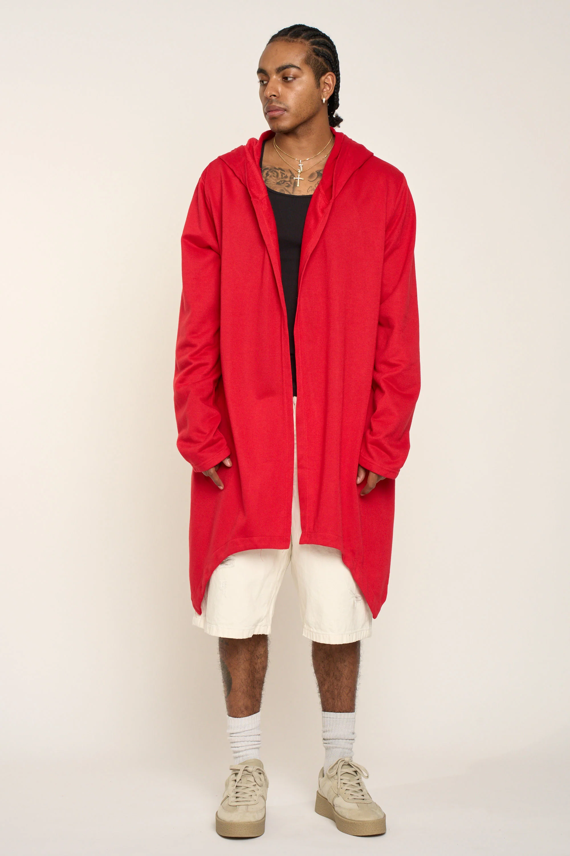 Long Length Drape Cape Cardigan Hoodie - Image 53