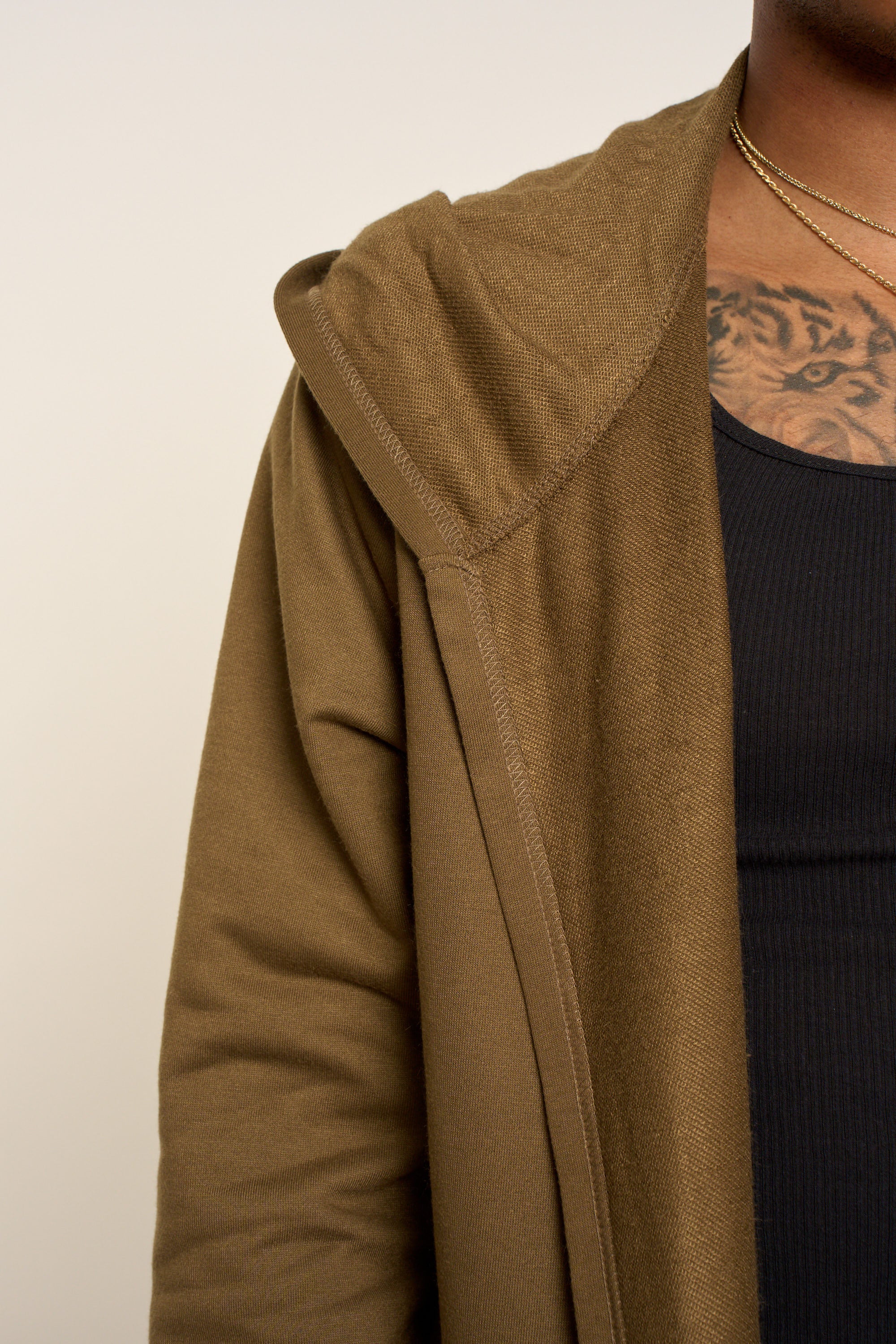 Long Length Drape Cape Cardigan Hoodie - Image 58