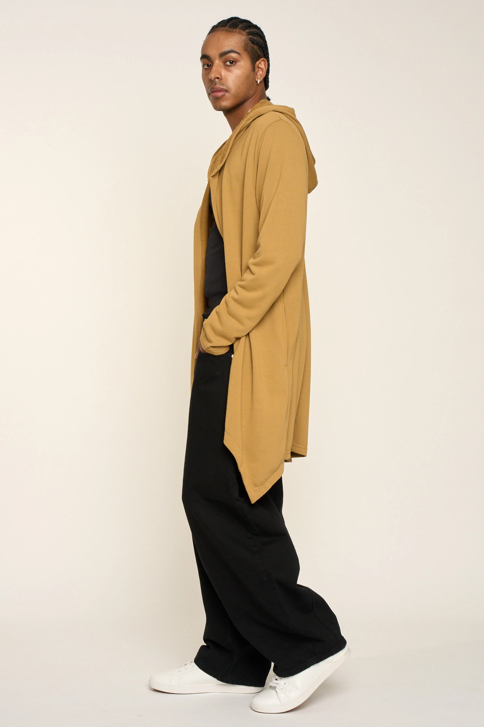 Long Length Drape Cape Cardigan Hoodie - Image 6