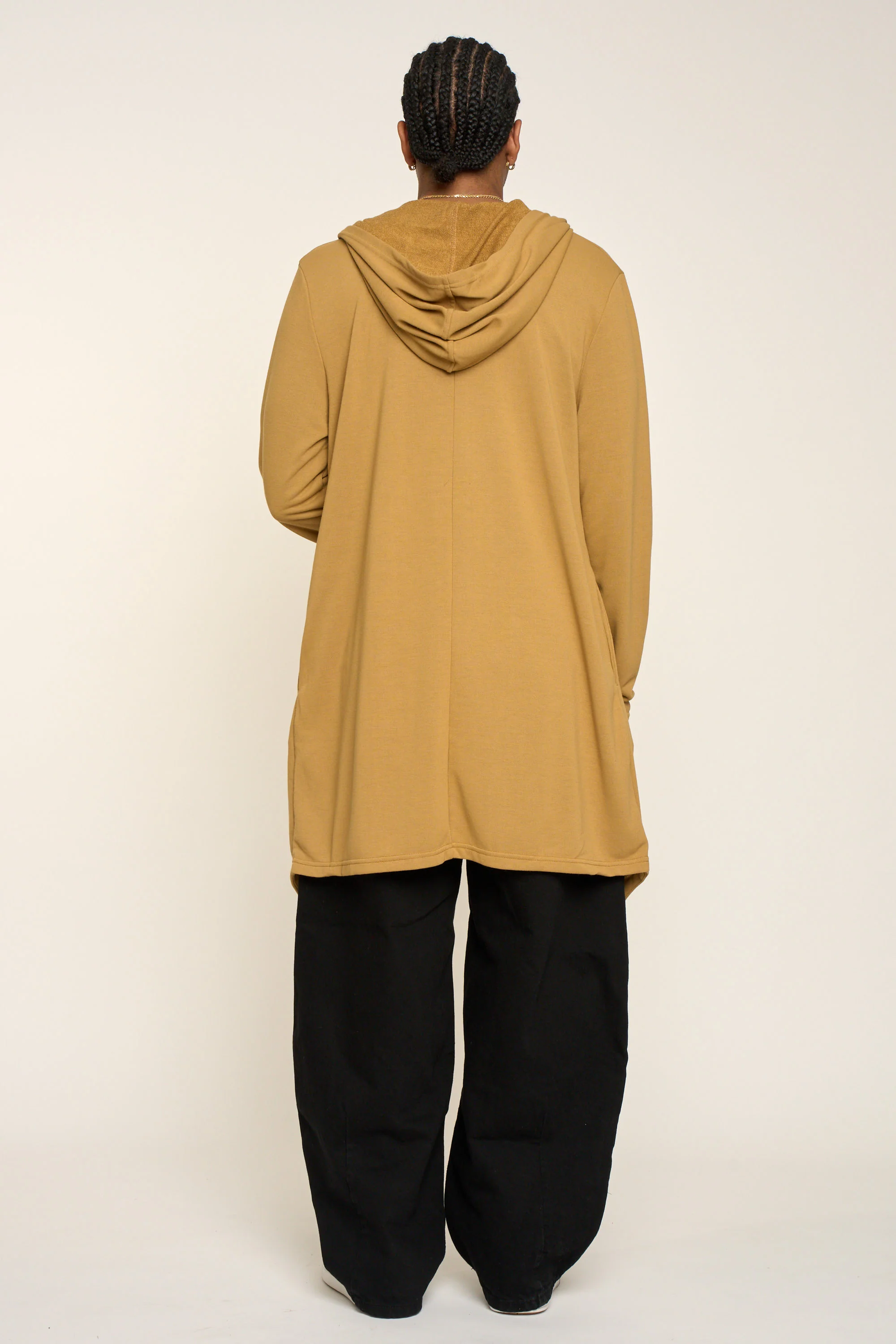 Long Length Drape Cape Cardigan Hoodie - Image 7