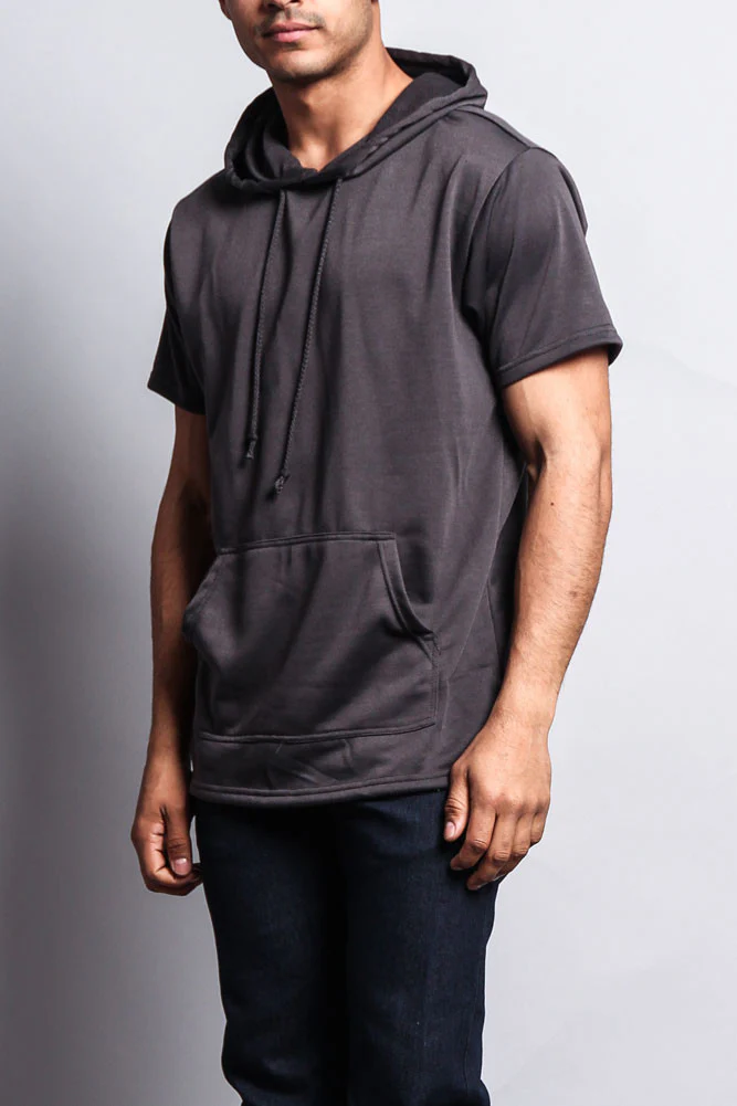 Long Length Short Sleeve Fishtail Pullover Hoodie - Image 12