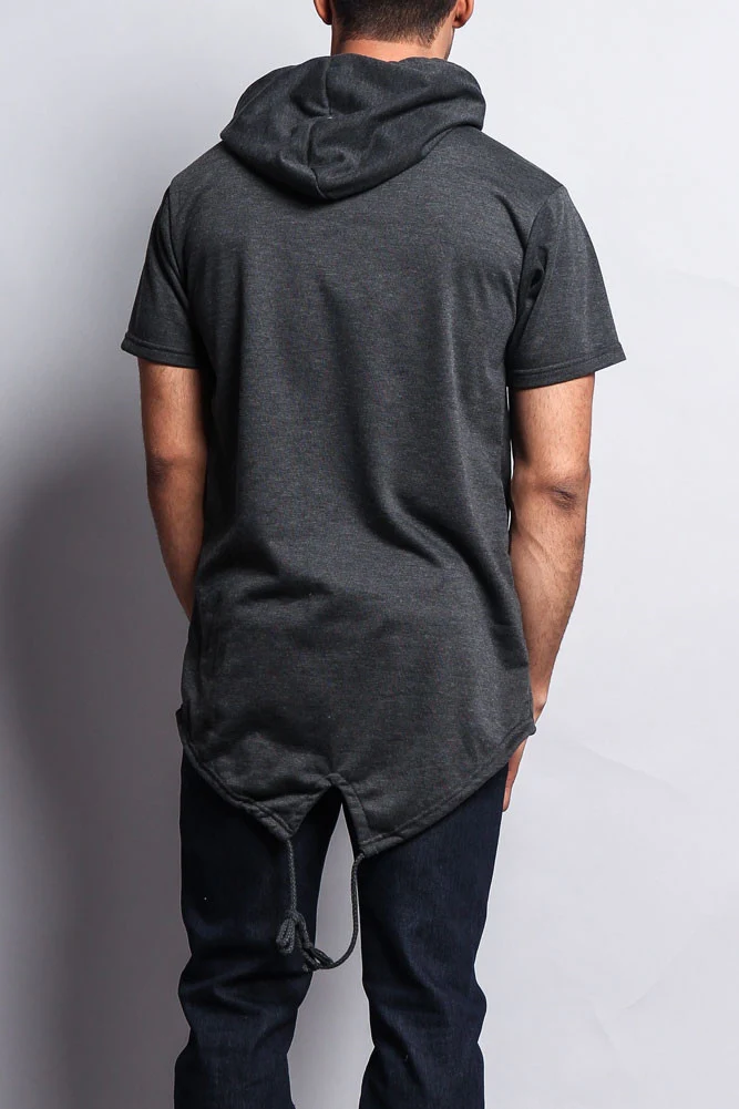 Long Length Short Sleeve Fishtail Pullover Hoodie - Image 5