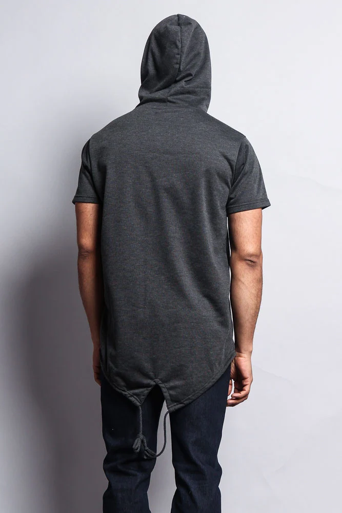 Long Length Short Sleeve Fishtail Pullover Hoodie - Image 6