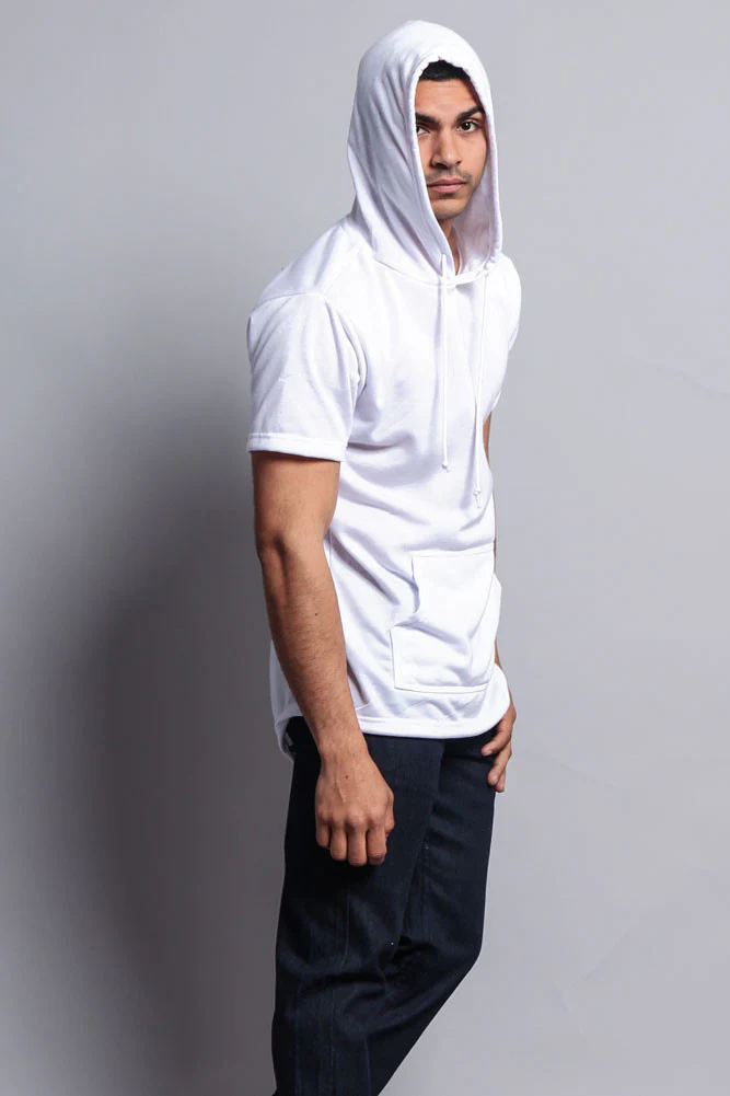 Long Length Short Sleeve Fishtail Pullover Hoodie - Image 61
