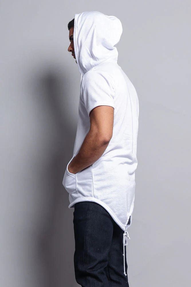 Long Length Short Sleeve Fishtail Pullover Hoodie - Image 65