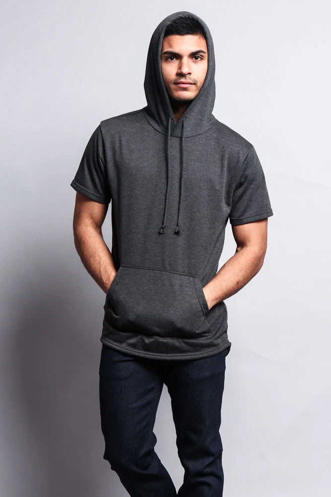 Long Length Short Sleeve Fishtail Pullover Hoodie - Image 8