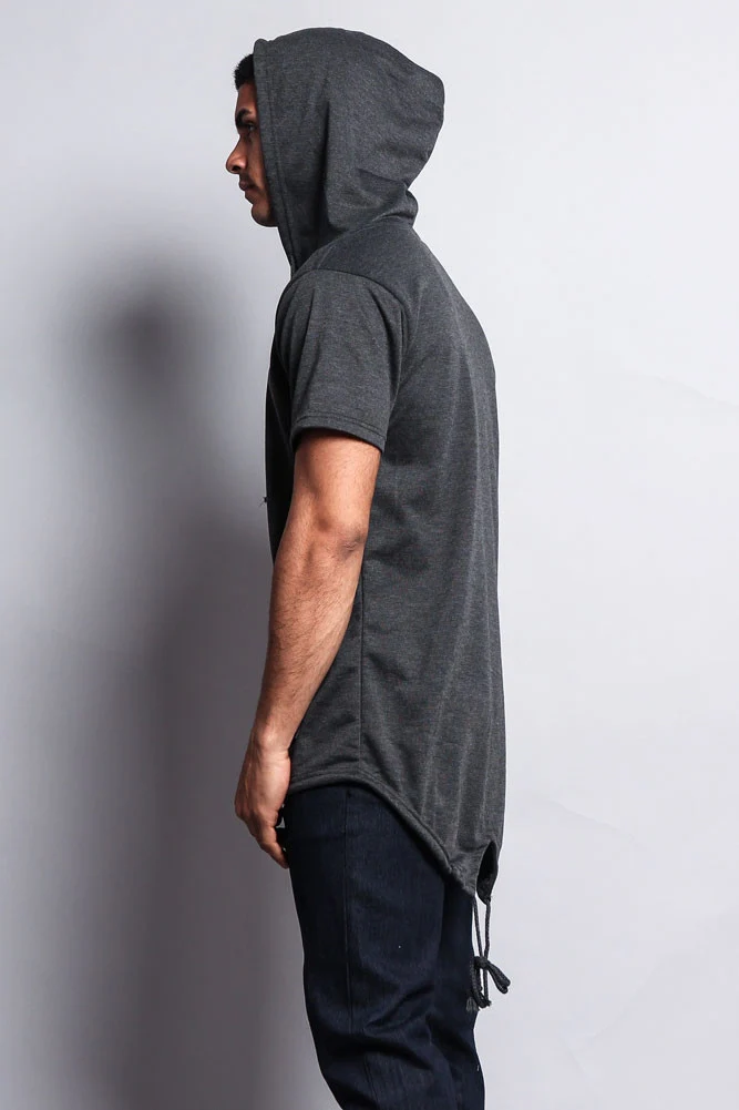 Long Length Short Sleeve Fishtail Pullover Hoodie - Image 9