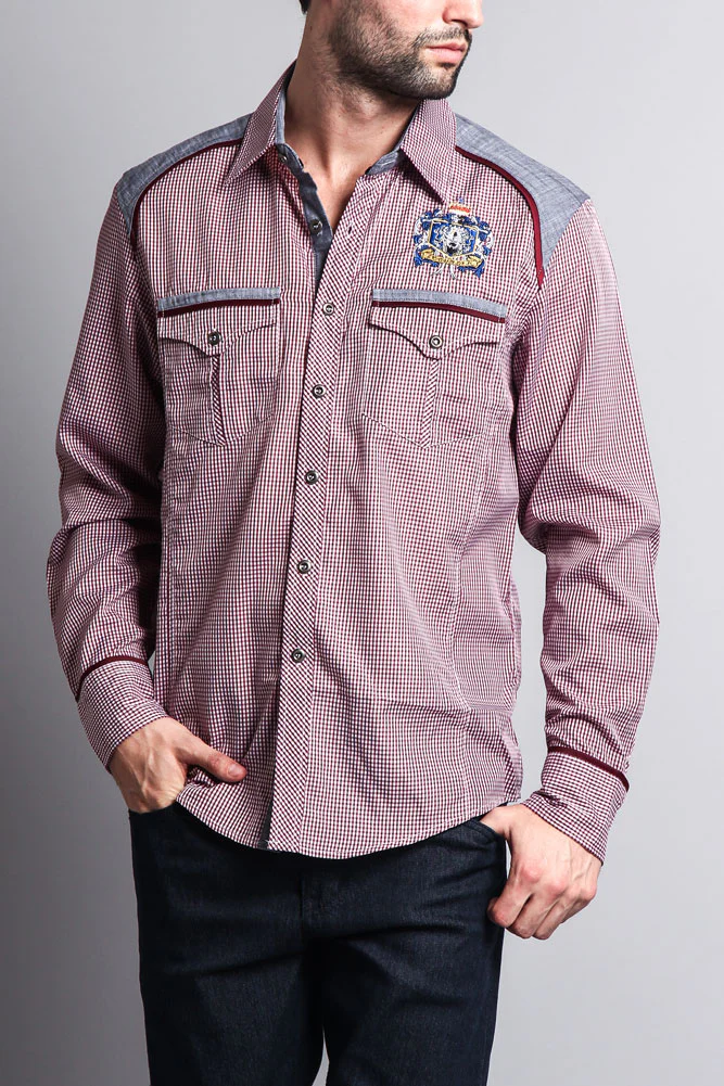 Long Sleeve Checkered Button Up Shirt - Image 11