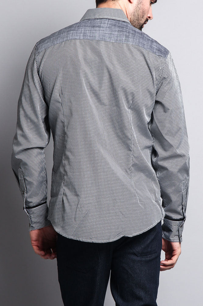 Long Sleeve Checkered Button Up Shirt - Image 5