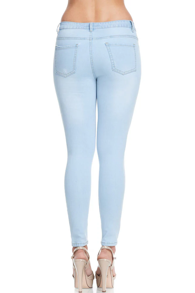 Low-Rise Destroyed Skinny Jeans - Image 8