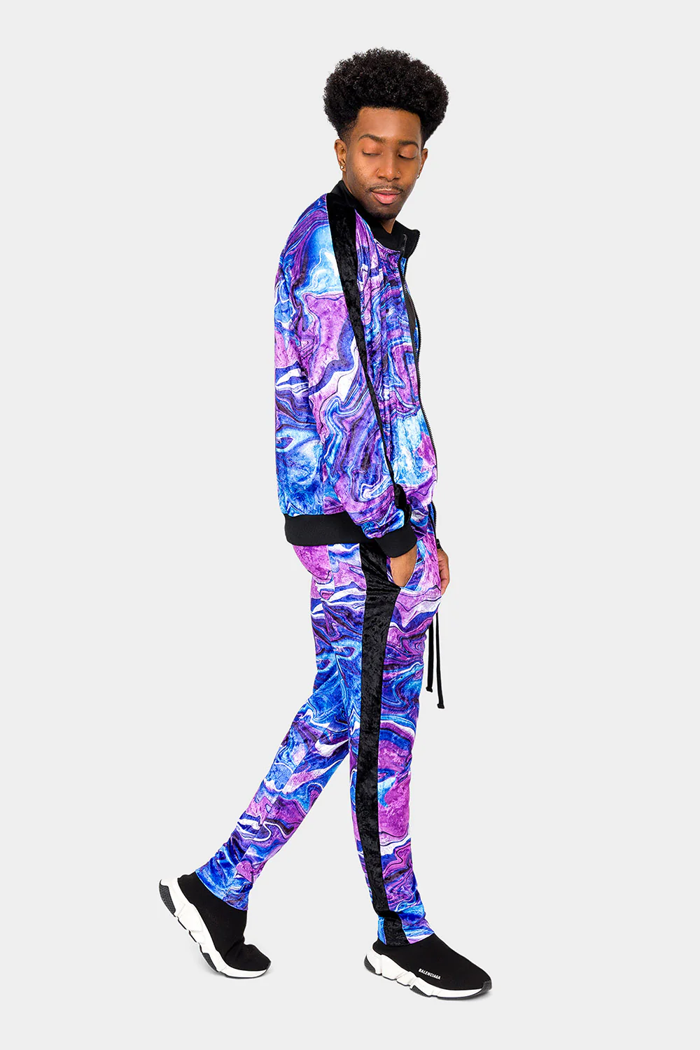 Marble Velour Velvet Trackset - Image 10