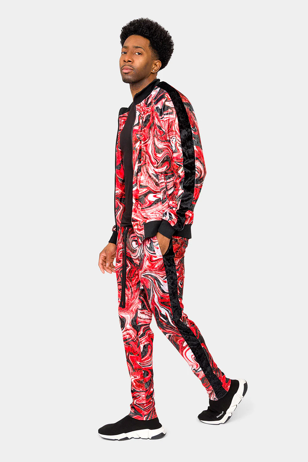 Marble Velour Velvet Trackset - Image 2