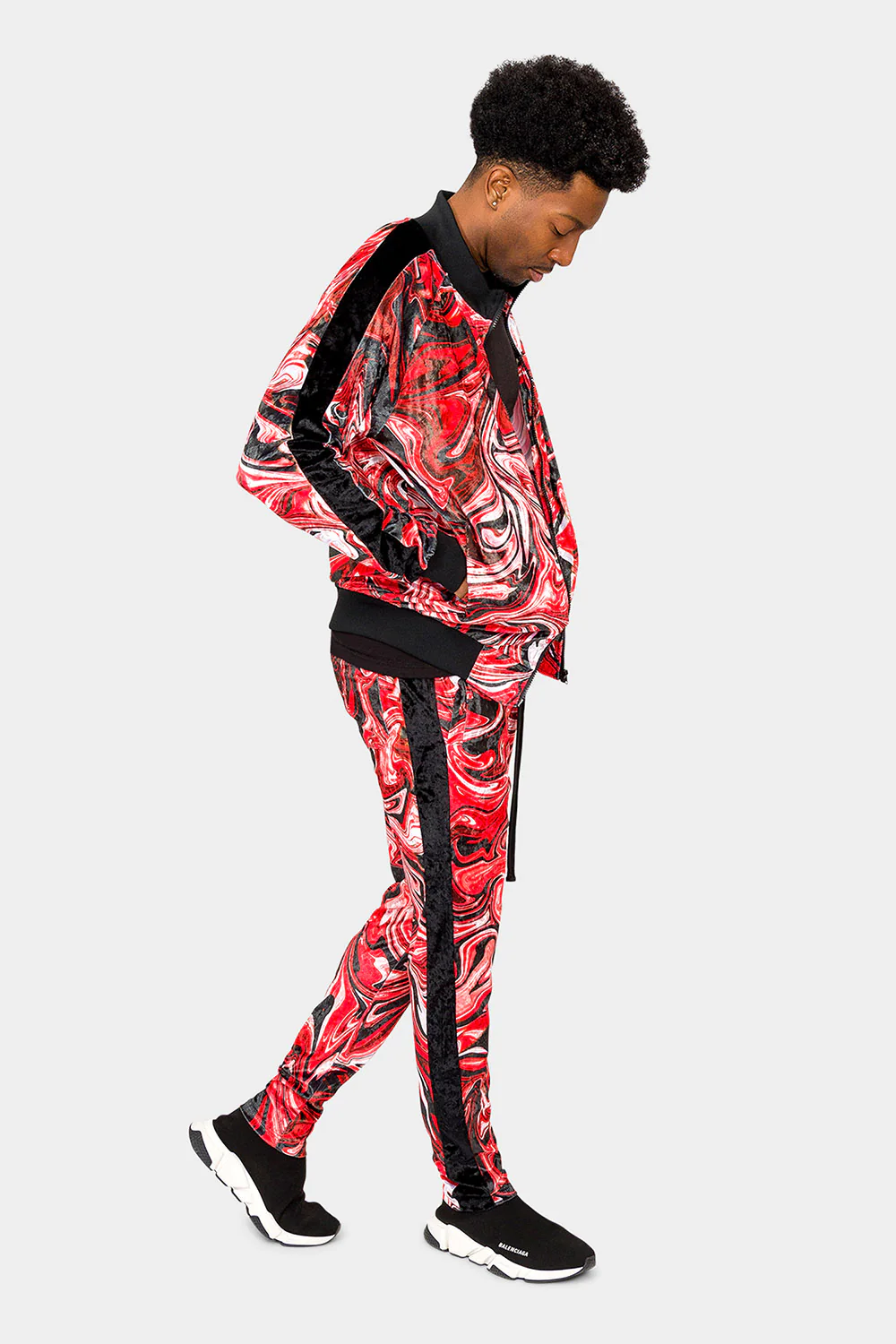 Marble Velour Velvet Trackset - Image 4