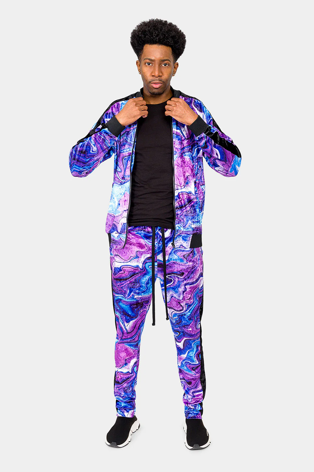 Marble Velour Velvet Trackset - Image 7