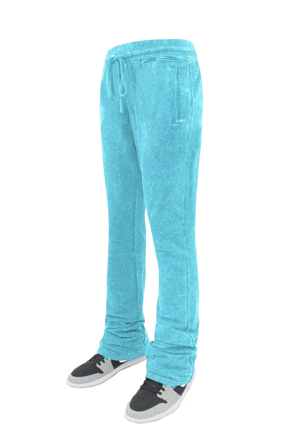 Men's Acid Washed Stacked Fleece Sweat Pants - Image 11