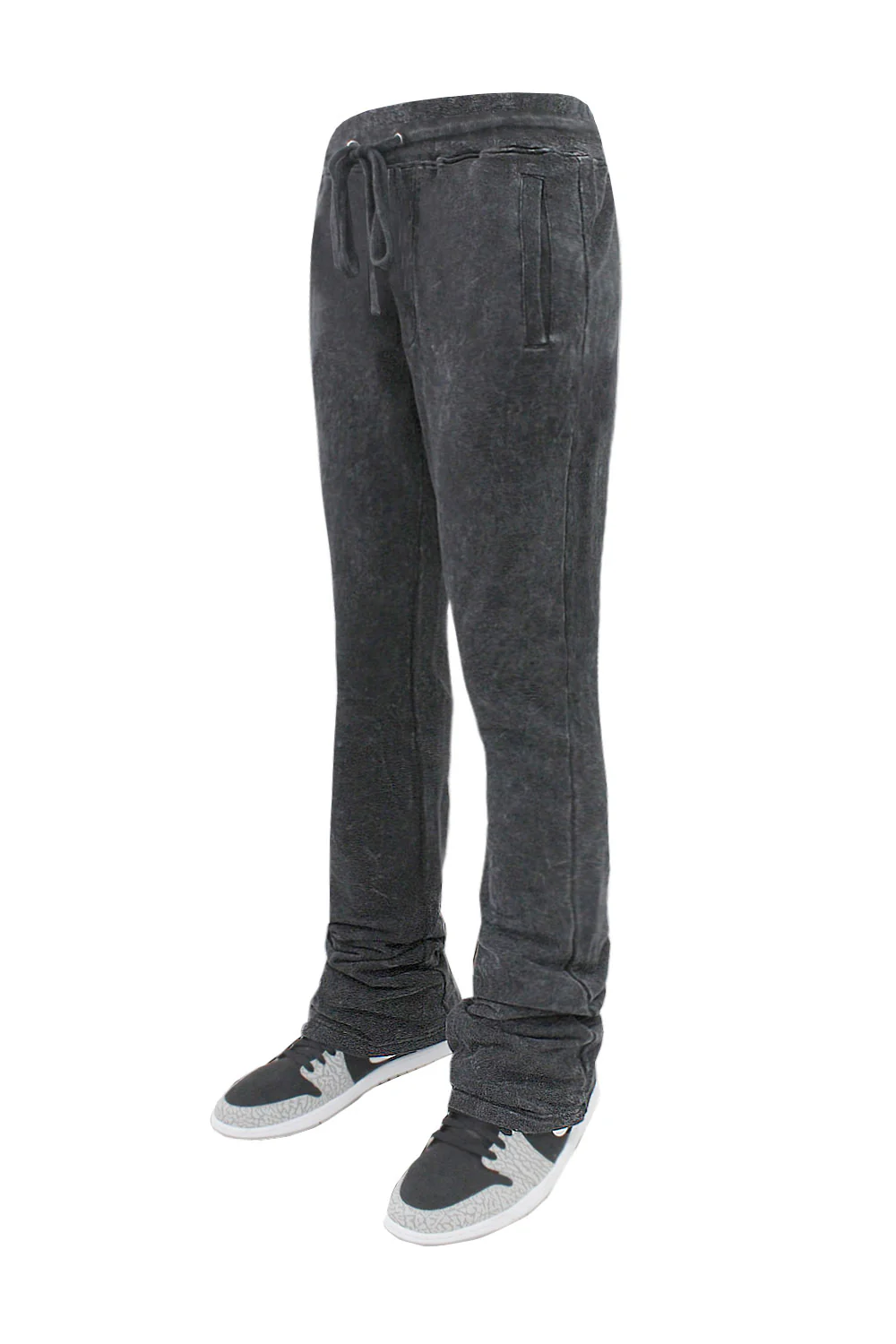 Men's Acid Washed Stacked Fleece Sweat Pants - Image 8